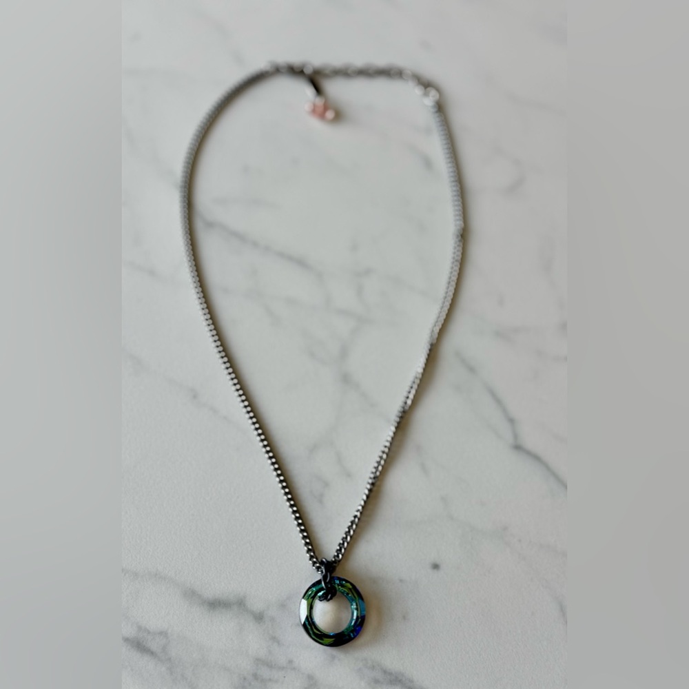 Sabika Blue Hoop Pendant Necklace